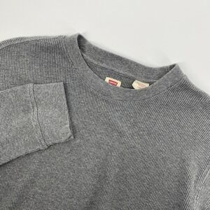 Levis T Shirt Mens Large Gray Thermal Waffle Knit Minimalist Chore Cabincore